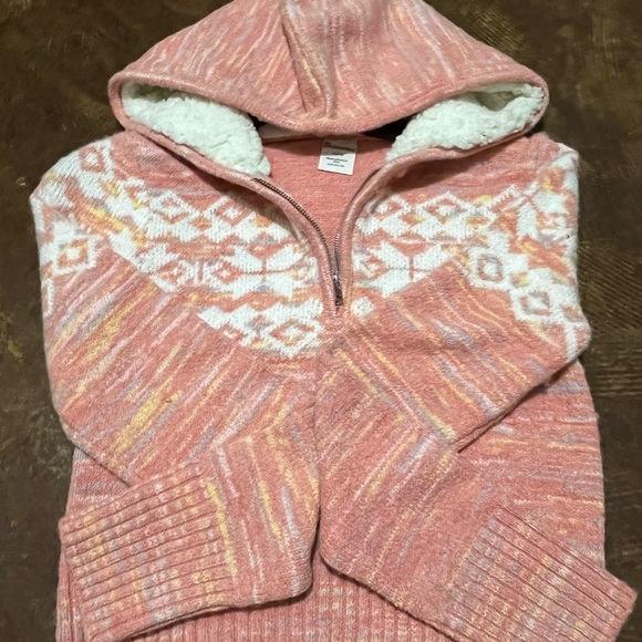 No Boundaries Pink Cowl Neck Sweater with Nordic Pattern - Picture 5 of 7